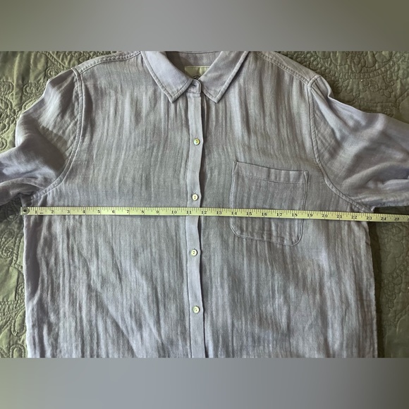 Rails Ellis Long Sleeve Button Down Cotton Gauze Pale Violet Size L - Picture 11 of 12
